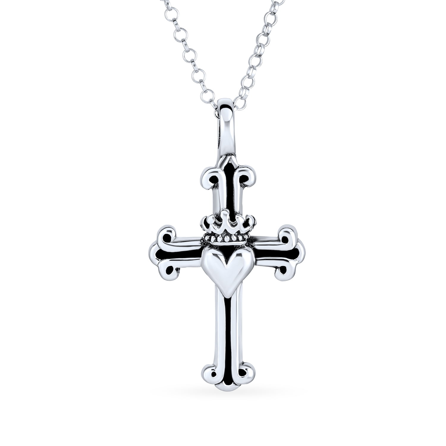 Ornate Cross Pendant Silver Religious Monk Priest Nun Costume - Foto 5