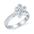 thumbnail image 1 of Bling Jewelry Womens Animal Pet Lover CZ Pave Dog Paw Print Statement Ring Silver Plated, 1 of 5