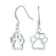 thumbnail image 1 of Bling Jewelry Womens Animal Lover Cut-Out Paw Print Drop Earrings .925 Sterling Silver Fish Hook, 1 of 4