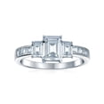 thumbnail image 1 of Bling Jewelry Womens Art Deco 2CT Emerald Cut Engagement Ring Side Stones, 1 of 6