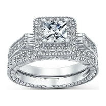 Bling Jewelry Womens Art Deco Cocktail Statement Ring with Blue Sapphire CZ