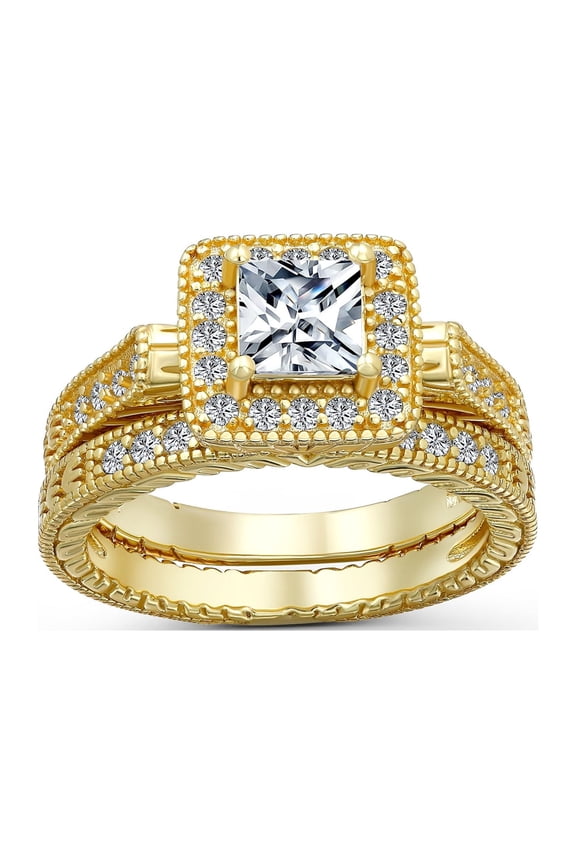 Womens Art Deco Cocktail Statement Ring with Blue Sapphire CZ