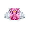 thumbnail image 1 of Bling Jewelry Womens Art Deco Engagement Ring Pink CZ and Baguette Side Stones, 1 of 5