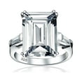 thumbnail image 1 of Bling Jewelry Womens Art Deco 10CT Emerald Cut Engagement Ring Sterling Silver, 1 of 7