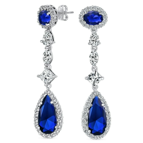 Bling Jewelry Womens Art Deco Vintage Dangle Chandelier Earrings CZ Teardrop
