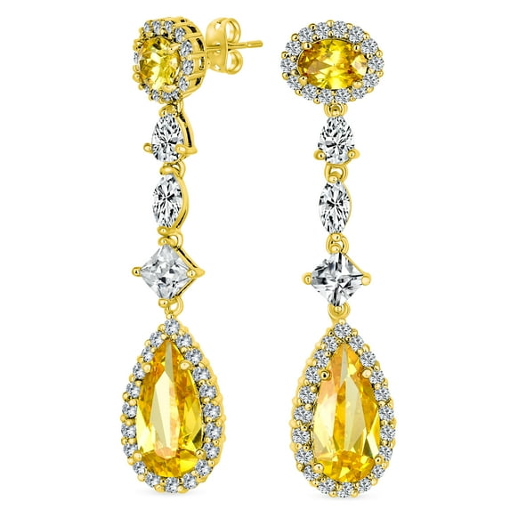 Bling Jewelry Womens Art Deco Vintage Dangle Chandelier Earrings with CZ Teardrop