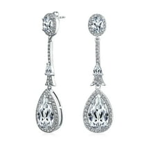 Bling Jewelry Womens Art Deco Dangle Chandelier Earrings CZ Teardrop Gemstone
