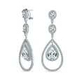 thumbnail image 1 of Bling Jewelry Womens Art Deco Wedding Gemstone CZ Dangle Chandelier Earrings, 1 of 5