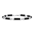 thumbnail image 1 of Bling Jewelry Womens Asian Style Black Natural Onyx Strand Tube Bar Link Bracelet Sterling Silver 7.5 Inch, 1 of 4