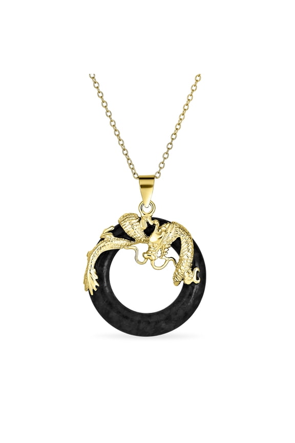 Womens Asian Open Round Circle Disc Dragon Pendant Necklace Silver