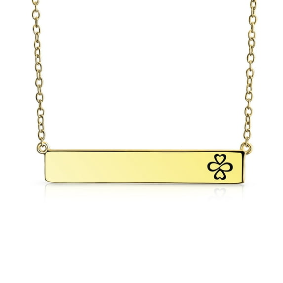 Bling Jewelry Womens Ayllu Heart Infinity Clover Sideways Bar Pendant Necklace