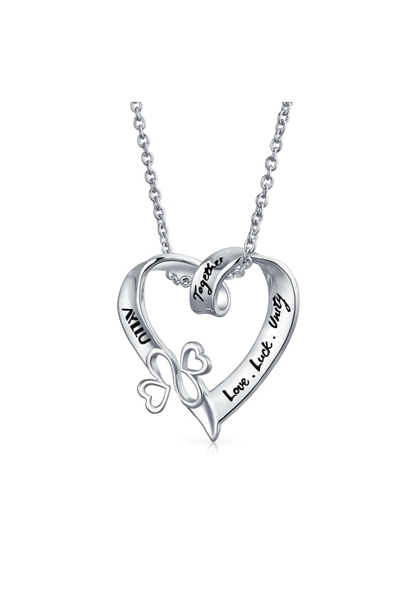 Womens Ayllu Heart Infinity Clover Pendant Necklace Love and Luck