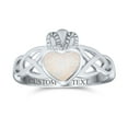 thumbnail image 1 of Bling Jewelry Womens Celtic Irish Friendship Silver Ring Created Opal Claddagh, 1 of 5