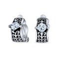thumbnail image 1 of Bling Jewelry Womens Bali Black Crystal Vines Scroll Half Hoop Clip-On Earrings Non-Pierced Ears, 1 of 4