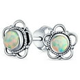 thumbnail image 1 of Bling Jewelry Womens Bali Gemstone Birthstone Flower Stud Earrings Oxidized, 1 of 6