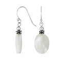 thumbnail image 1 of Bling Jewelry Womens Bali White Mother of Pearl Oval Gemstone Drop Earrings Sterling Silver, 1 of 4