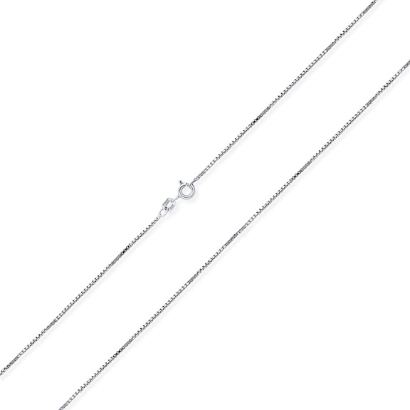 Bling Jewelry Womens Basic Simple Silver Plated .925 Sterling Silver Box Chain Necklace 16"