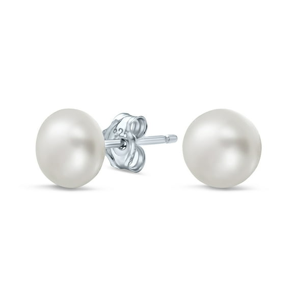 Bling Jewelry Womens Basic Drop Ball Earrings Freshwater Cultured Pearl Studs