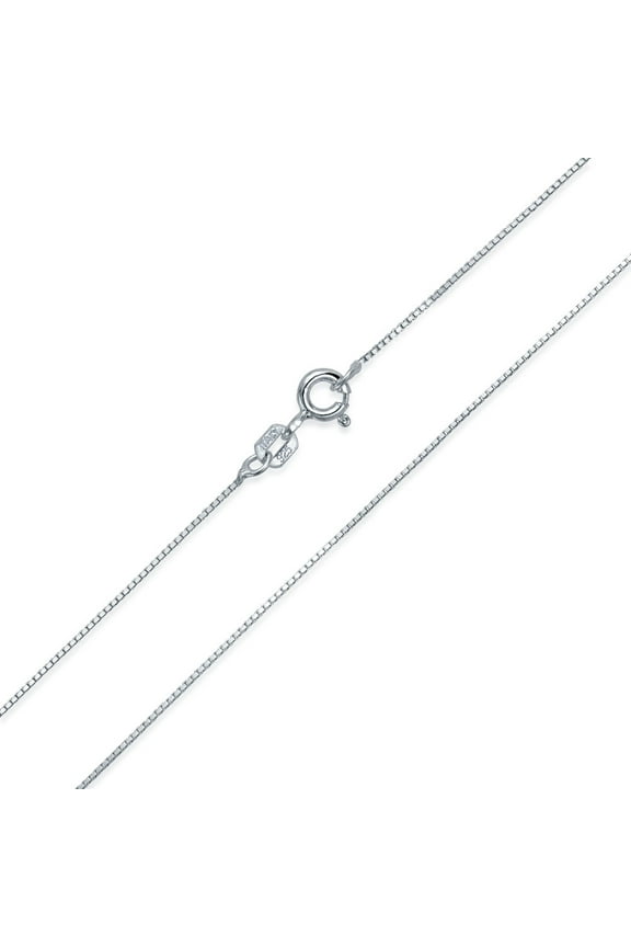 Womens Basic Ultra Thin 1MM Gold Plated Silver Box Chain Necklace