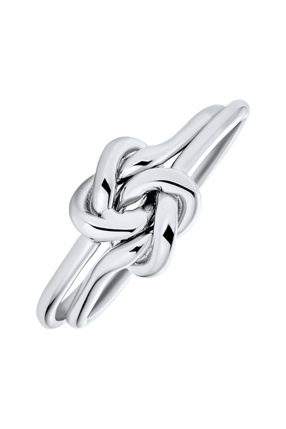 Womens Best Friends Celtic Love Knots Infinity Promise Ring Band .925 Sterling Silver