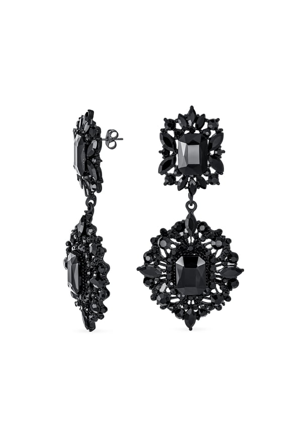 Womens Crystal Art Deco Vintage Gatsby Gemstone Dangle Earrings