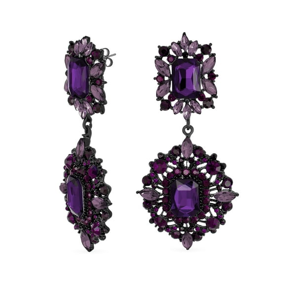 Bling Jewelry Womens Crystal Art Deco Vintage Gatsby Gemstone Dangle Earrings