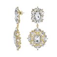 thumbnail image 1 of Bling Jewelry Womens Big Crystal Art Deco Vintage Style Gatsby Gemstone Dangle Earrings Gold & Black, 1 of 4