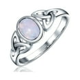 thumbnail image 1 of Bling Jewelry Womens Celtic Gemstone Trinity Knot Triquetra Ring Thin Band Ring Sterling Silver, 1 of 6