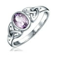 thumbnail image 1 of Bling Jewelry Womens Oval Gemstone Celtic Trinity Knot Ring for BFF Sorority Sister Sterling Silver, 1 of 5