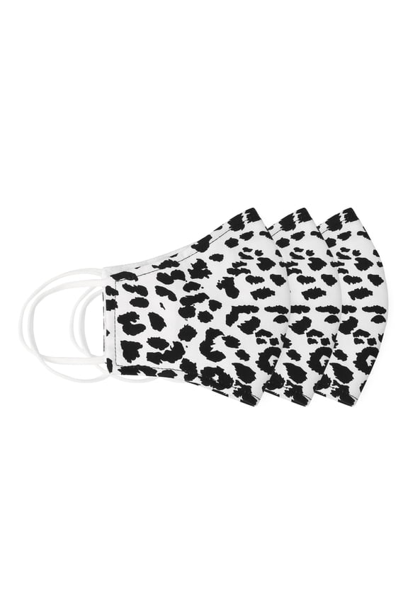 Womens Black Cheetah Leopard Animal Print Fabric Face Mask Nose Clip Filter Pocket