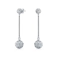 thumbnail image 1 of Bling Jewelry Womens Black Red White Crystal Pave Disco Ball Long Dangle Earrings in Sterling Silver, 1 of 4