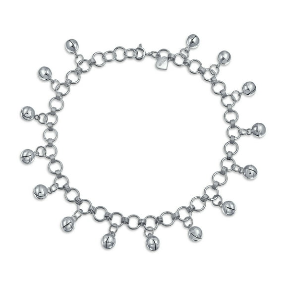 Bling Jewelry Womens Bollywood Pattilu Indian Paayal Jhanjar Ghungroo Bead Charm Anklet Ankle Bracelet Sterling Silver