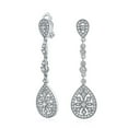 thumbnail image 1 of Bling Jewelry Womens Bridal Art Deco Filigree Teardrop Cubic Zirconia Clip-On Earrings GoldSilver, 1 of 4