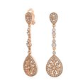 thumbnail image 1 of Bling Jewelry Womens Bridal Art Deco Filigree Teardrop Cubic Zirconia Clip-On Earrings GoldSilver, 1 of 4