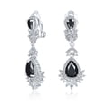 thumbnail image 1 of Bling Jewelry Womens Bridal Black Onyx CZ Chandelier Clip-On Earrings Vintage, 1 of 4