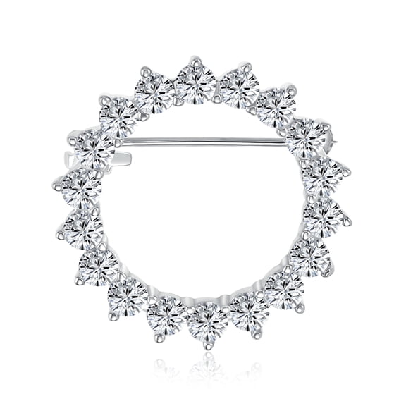 Bling Jewelry Womens Bridal Marquise CZ Circle Brooche Pin Wedding Gold Silver