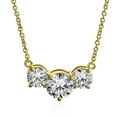 thumbnail image 1 of Bling Jewelry Womens 2CTW Three Stone Past Present Future Solitaire CZ Necklace, 1 of 5