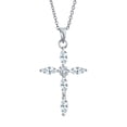 thumbnail image 1 of Bling Jewelry Womens Bridal Necklace Marquise Cubic Zirconia Cross Pendant in Sterling Silver, 1 of 5