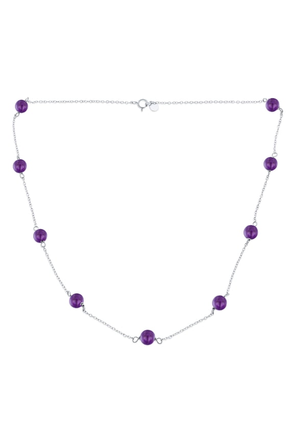 Womens Bridal Tin Cup Freshwater Cultured Pearl Chain Station Necklace Sterling Silver