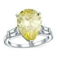 thumbnail image 1 of Bling Jewelry Womens 7CT CZ Pear Shape Solitaire Engagement Ring Side Stones, 1 of 6