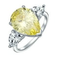 thumbnail image 1 of Bling Jewelry Womens 7CT CZ Pear Shape Solitaire Engagement Ring Side Stones, 1 of 6