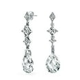 thumbnail image 1 of Bling Jewelry Womens Briolette Teardrop CZ Dangle Chandelier Earrings Sterling Silver Gemstone, 1 of 5