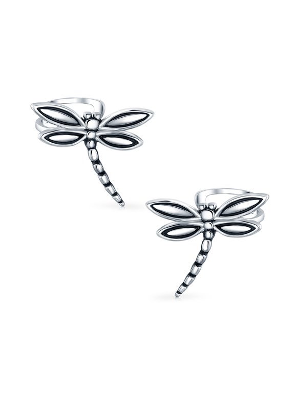 Womens Butterfly Dragonfly Firefly Ear Cuff Cartilage Earrings 925 Sterling Silver