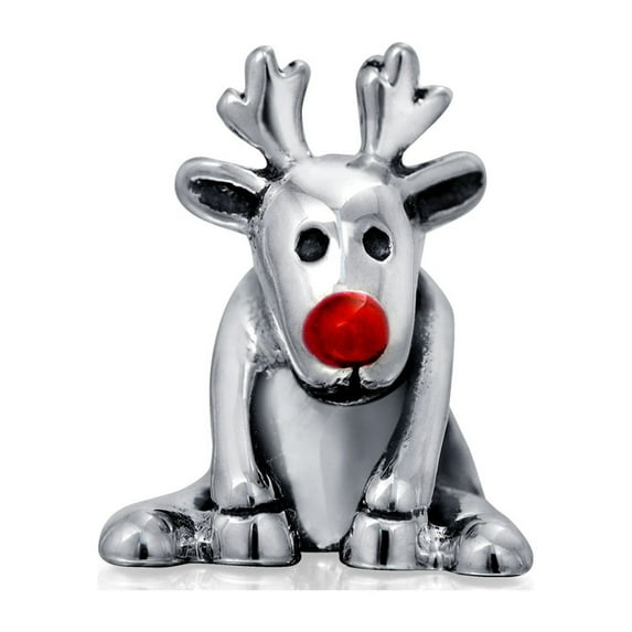 Bling Jewelry Womens Caribou Elk Christmas Charm Bead Sterling Silver for European Bracelets