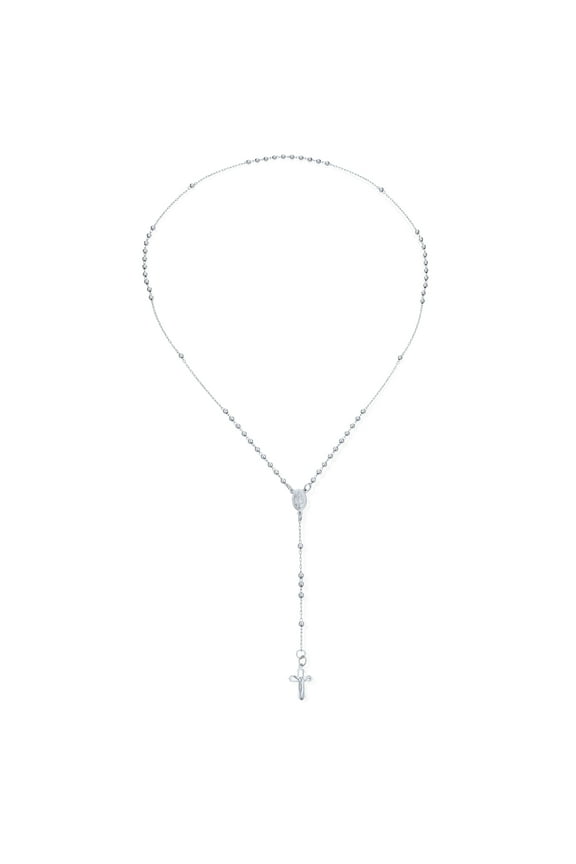 Womens Jesus Crucifix Virgin Mary Rosary Beads Prayer Necklace
