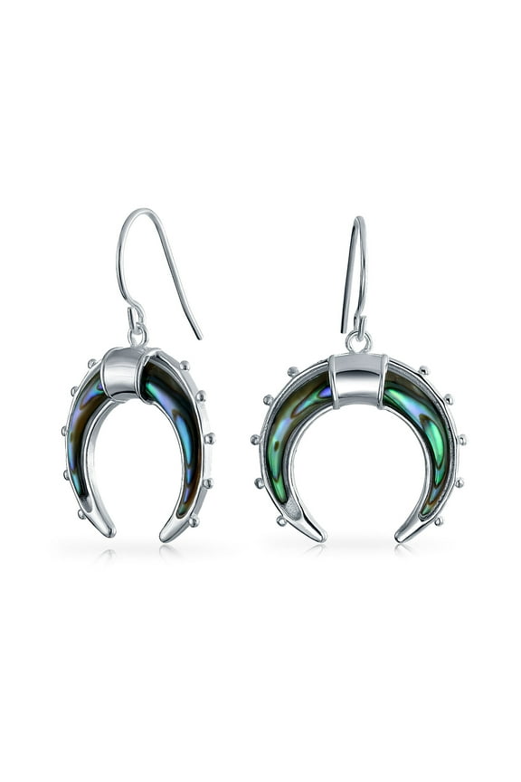 Womens  Celestial Abalone Shell Dangle Earrings Blue Green