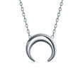 thumbnail image 1 of Bling Jewelry Womens Celestial Crescent Moon Pendant Necklace Sterling Silver with Double Horn Design, 1 of 4