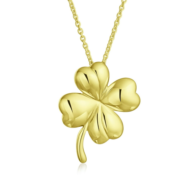 Bling Jewelry Womens Celtic Shamrock Four Leaf Clover Pendant