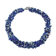 Bling Jewelry Womens Chunky Gemstone Cluster Multi Strand Bib Collar Necklace