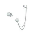 thumbnail image 1 of Bling Jewelry Womens Circle Ear Cuff Wrap & Chains Disc Stud Earring .925 Sterling Silver Set, 1 of 4